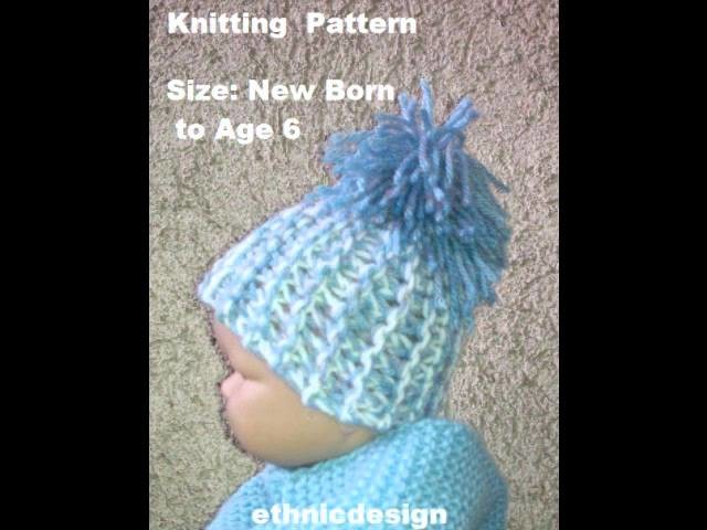 New Knit Pattern Newborn Baby Hat with Pompom DIY