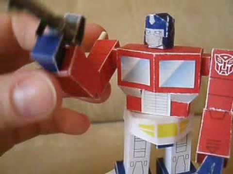 Papercraft G1 mini Optimus Prime w. poseable mods