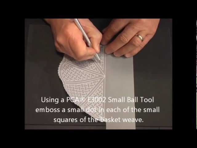 Parchment Craft - PCA Part 3 Our Pretty BasketWeave on Scalloped Fan.Shell card (PART 3 of 4)