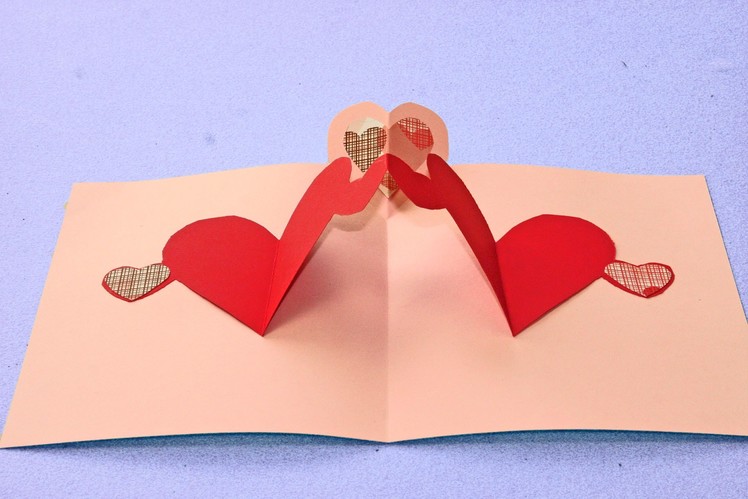 Simple pop up heart card tutorial (Valentines day craft for kids)
