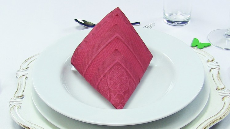 Diamond Napkin Folding - DIY how-to video tutorial for napkin folding beginners