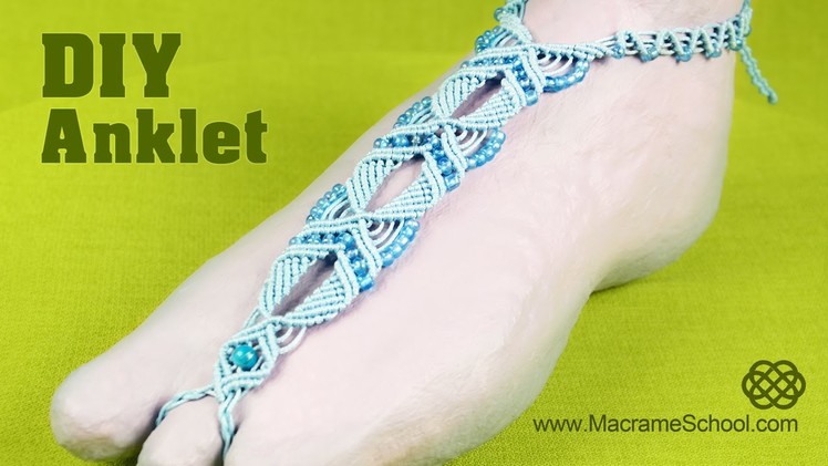 DIY Macramé Anklet - Barefoot Sandal Tutorial