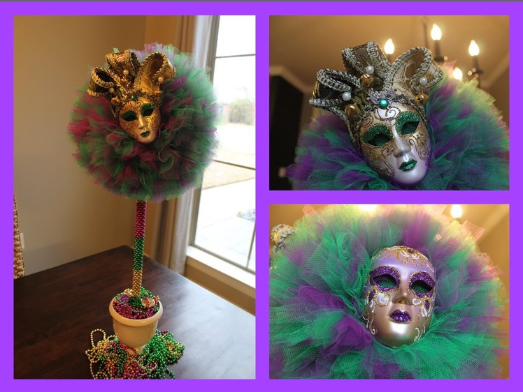 DIY: Mardi Gras Tulle Topiary Ball Decorating Idea 2015