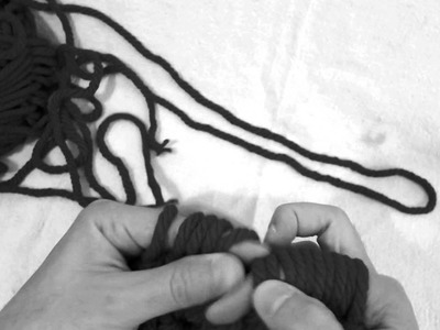 Finger knit 7 garter stitch