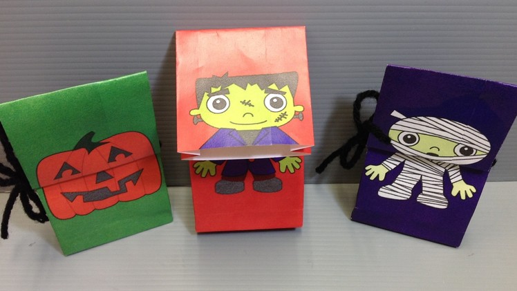 Halloween Origami Bags - Frankenstein, Mummy, Jack-o-Lantern