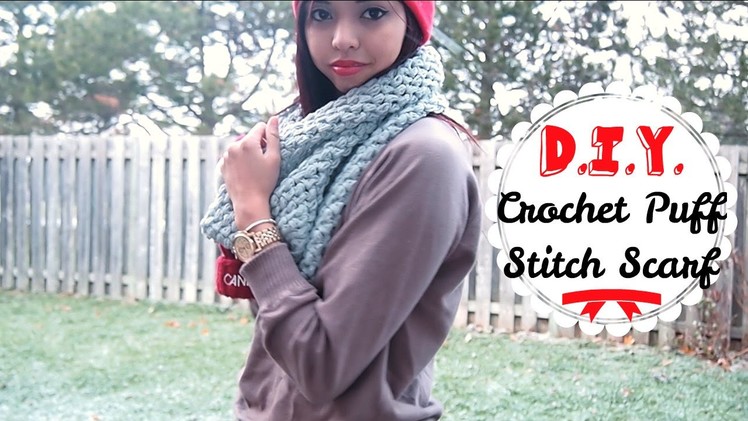 Holiday DIY ❄ Easy Crochet Puff Stitch Scarf | Enchantelle