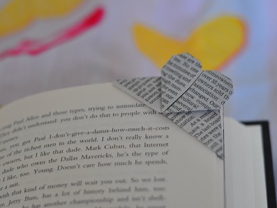 How to fold a corner heart bookmark origami