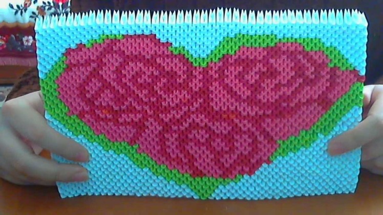 HOW TO MAKE 3D ORIGAMI HEART PAINTING