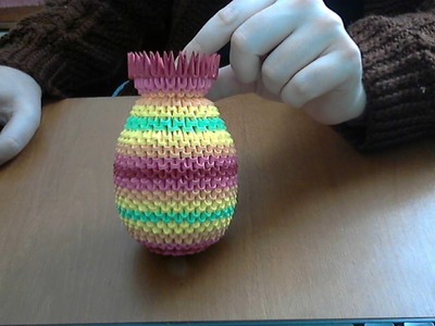 HOW TO MAKE 3D ORIGAMI RAINBOW VASE