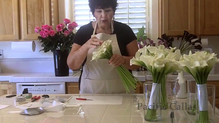 How to make a hand-tied calla lily bouquet  for your wedding -DIY Wedding Flowers