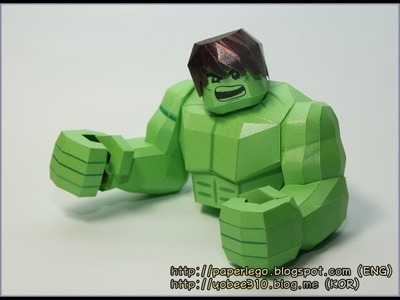 How to make Lego Hulk Papercraft - 5. Head