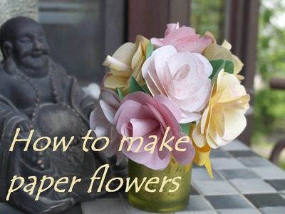 How to make paper flowers, DIY basteln mit Papier, Papierblumen basteln