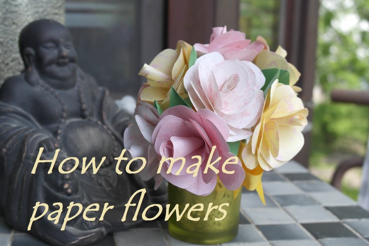 How to make paper flowers, DIY basteln mit Papier, Papierblumen basteln