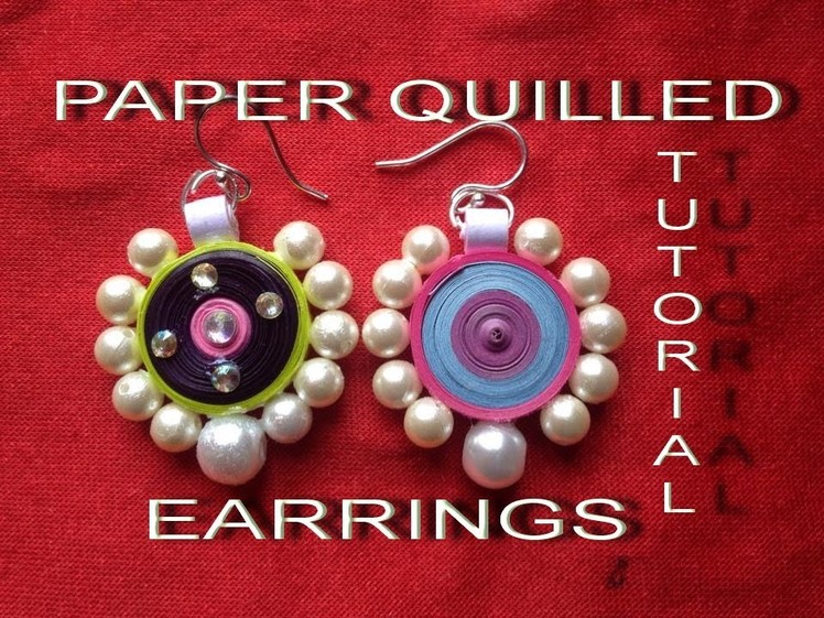 How to make paper quilling earrings easy method design-3 - Tutorial