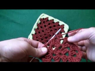 Left Hand: Change Colors in Crochet Granny Squares