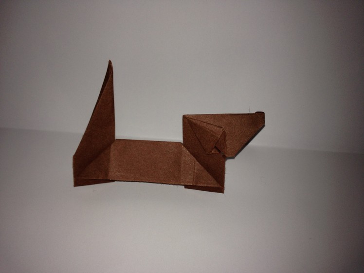 Origami Teckle Dog. Dachshund. (Full HD)