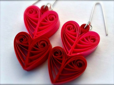 PAPER EARRINGS - How to make Beautiful Quilling Earrings Using Paper - Making Tutorial
