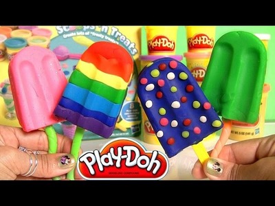Play Doh Popsicles Scoops 'n Treats DIY Ice Cream Set Playdough Rainbow Popsicle Paleta Ghiacciolo