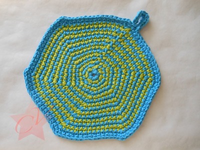 Simple Six-sided Crochet Pot-holder Tutorial