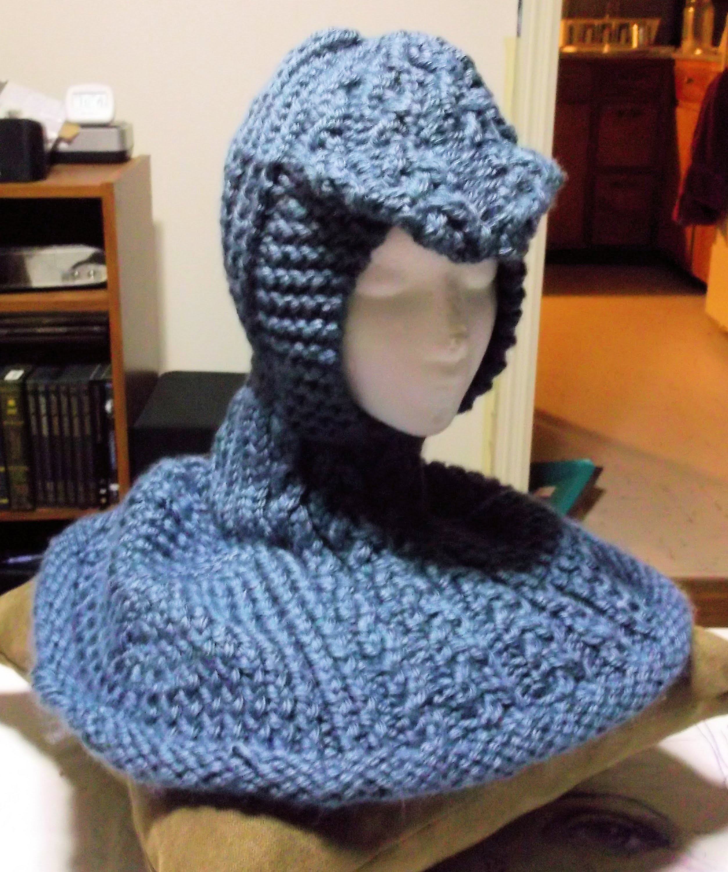 How to Loom Knit a Cabled Hooded Cowl