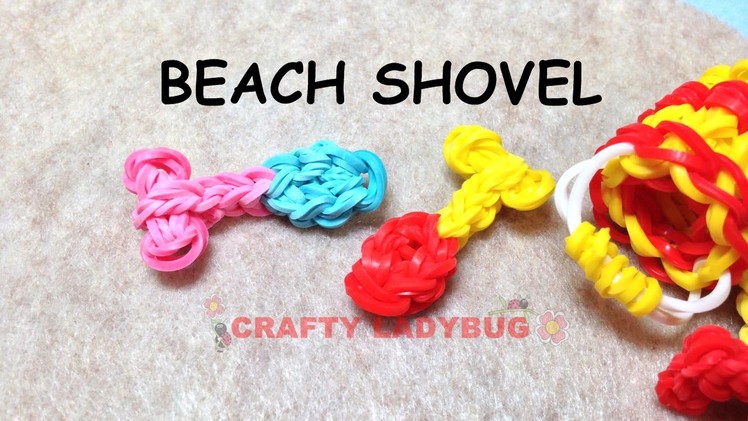 NEW Rainbow Loom Band BEACH SHOVEL EASY Charm Tutorials by Crafty Ladybug.How to DIY