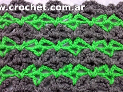 Punto Fantasía N° 18 en tejido crochet tutorial paso a paso.