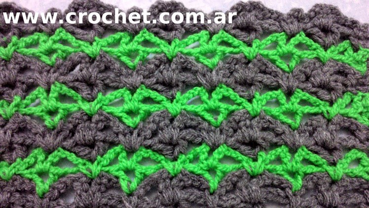 Punto Fantasía N° 18 en tejido crochet tutorial paso a paso.