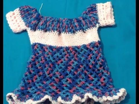 Vestido para bebé tejido crochet. Muy fácil! 4.4