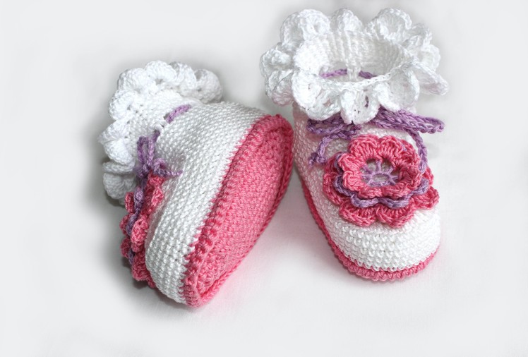 Вязание крючком. МК Пинетки крючком (часть 2) Crochet. Crocheted sandals.