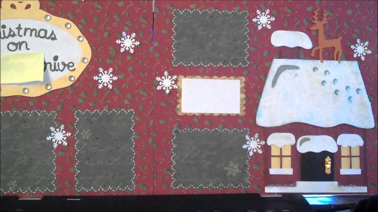 2 - double page scrapbook layouts - Christmas Themed - Using Jolly Holidays, Anna Griffin paper