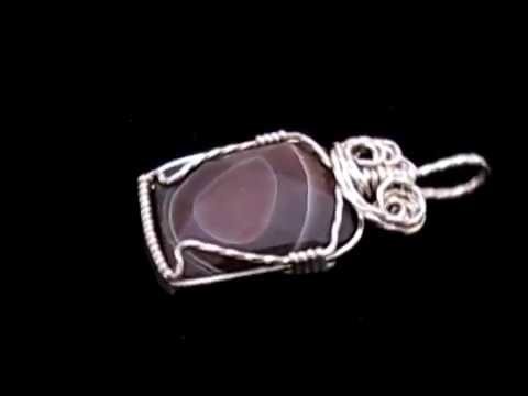 Botswana Agate Wire Wrap Pendant - By Deb's Wire Jewelry