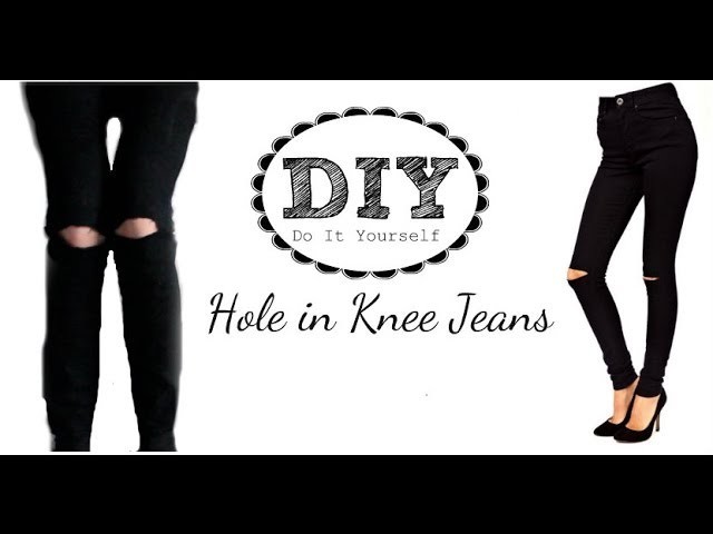 DIY: Hole In Knee.Ripped Jeans - Tutorial | BellaStyle14