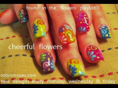 DIY Nail Art | Easy Flower Nails For Beginners | Rainbow Daisy Nails!!