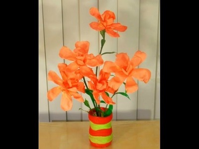 Fully Recycled DIY: How to convert waste bottles into a beautiful FLOWER VASE?
