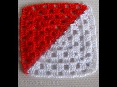 Granny square with triangle Shape Part-2 English and Spanish language