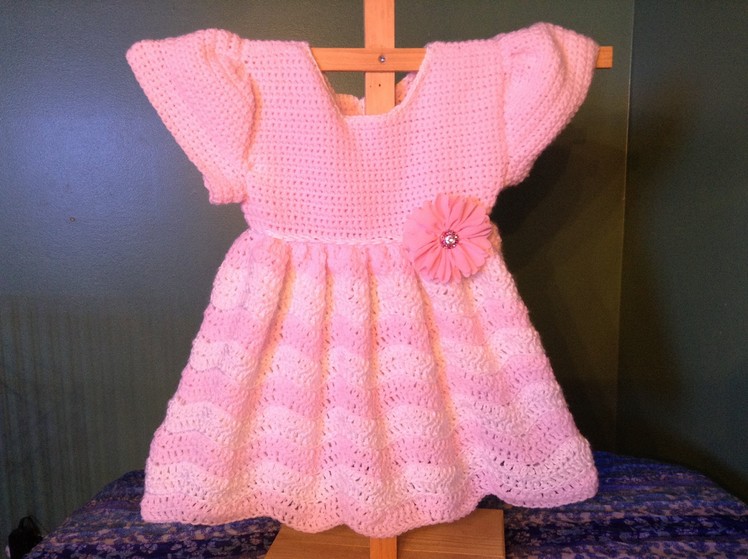 How to Crochet a Baby Dress Wave Ripple stitch