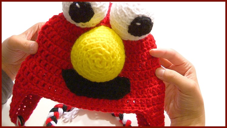 How To Crochet a ELMO Character Hat Tutotial Step By Step