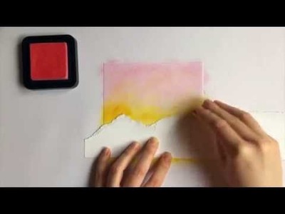 How to ink a simple sunset background