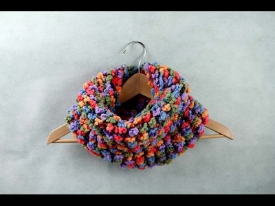 How to knit a basic cowl with Phildar Poppy Phil yarn (easy knitting pattern)