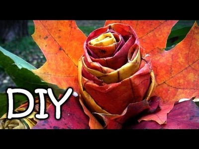 How to make a Rose out of a Maple Leaves - Autumn Leaf Crafts
