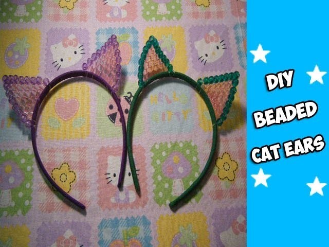How to Make Beaded Cat Ears (Kandi) - [www.gingercande.com]