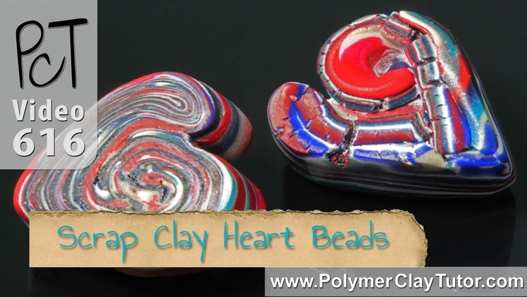 How To Make Scrap Polymer Clay Heart Shaped Beads