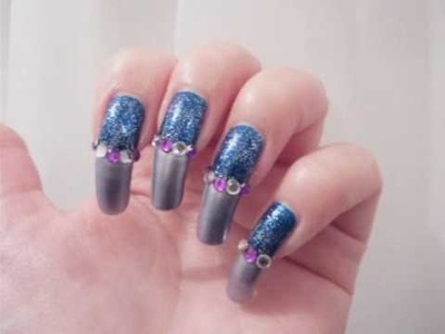 Very Quick & Easy Tutorial On A Funky French Manicure Using A Migi Nail Art Pen & Rhinestones