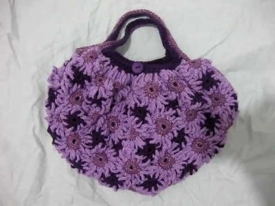 Crochet Flower Purse Light Purple