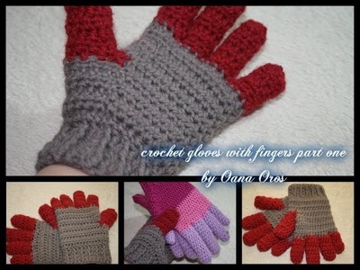Crochet gloves with fingers part one
