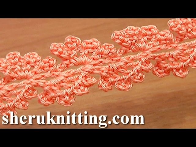 Crochet Lace Tape Ribbon with Picots How to Tutorial 23