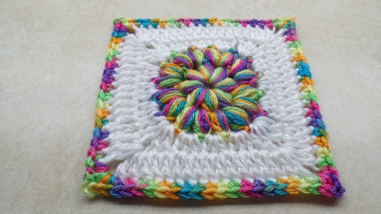 #Crochet Puffy Granny Square -Circle Start- Crochet tutorial