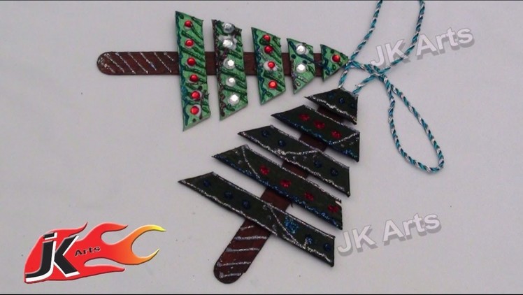 DIY Christmas Tree Decoration From Ice Cream Sticks - JK Arts 065