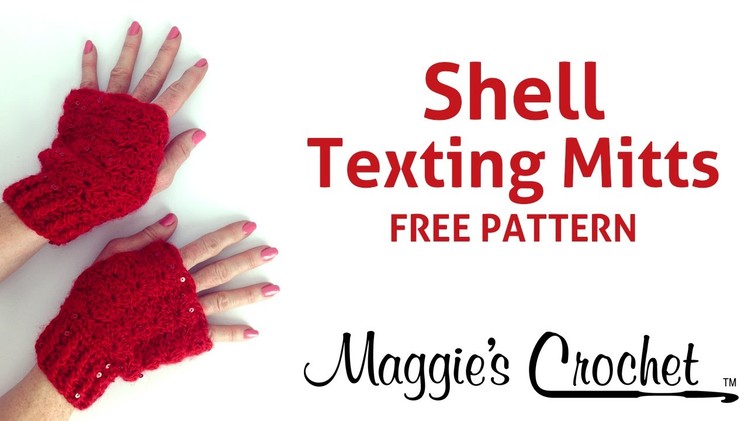 Fingerless Shell Mitts Free Crochet Pattern - Right Handed