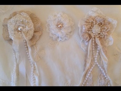 How to make a Shabby chic Lace rosette  flower  - WOC design team project
